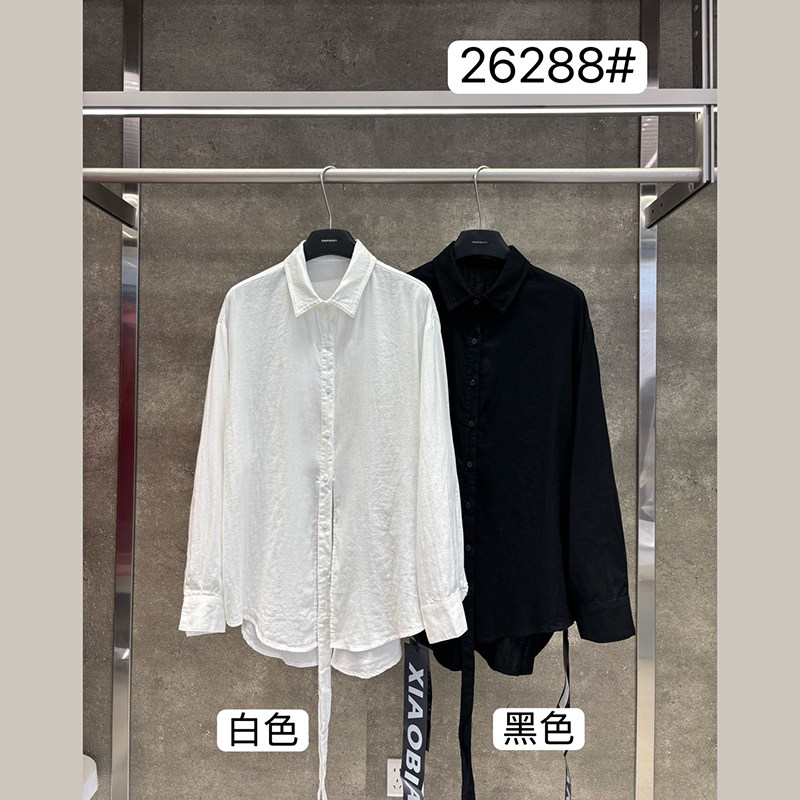 小辫子26288休闲风翻领衬衫外套女宽松百搭长袖棉质常规款2026秋