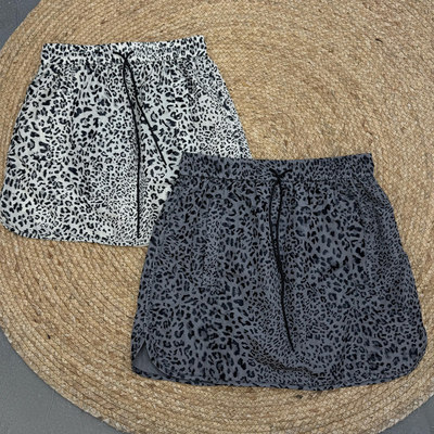 More有熊9061-1豹纹A字半身裙女高腰系带短裙宽松小个子夏季2026