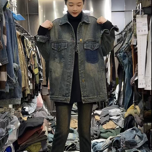 复古蓝色牛仔外套女加绒加厚欧货洋气时尚百搭宽松显瘦秋冬棉衣潮