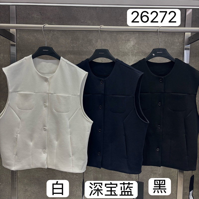 小辫子26272休闲风开衫马甲女百搭无袖外套2026秋衣长纯色马夹潮