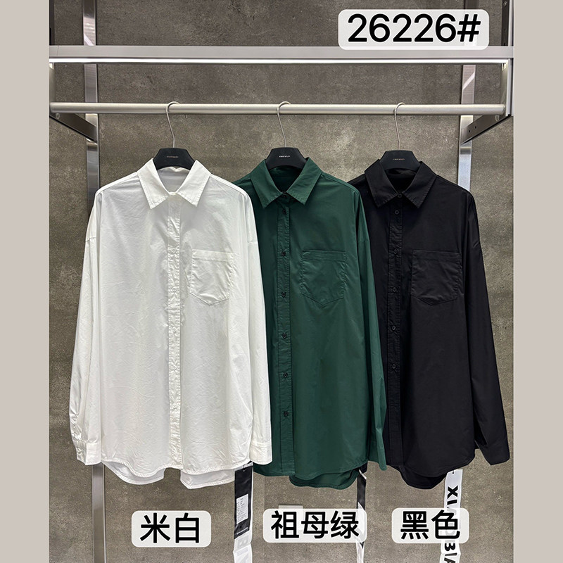 小辫子26226休闲风翻领衬衫女长袖宽松棉质气质上衣2026秋季新款