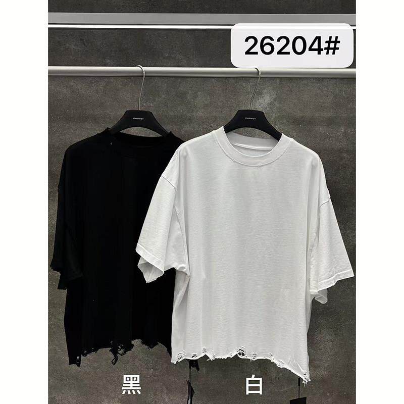 小辫子26204简约风纯色短袖T恤女2026夏新款宽松百搭水洗毛边下摆