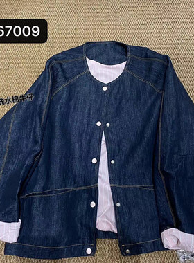 TY67009通勤风牛仔外套女宽松圆领纽扣夹克百搭休闲小外套2026春