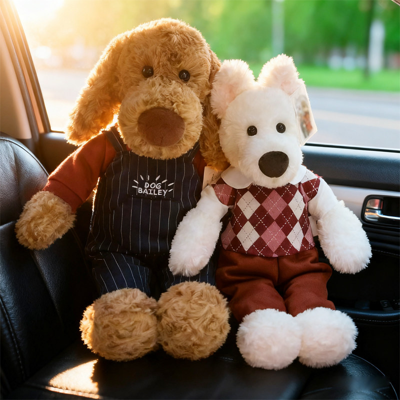 可爱车搭子泰迪狗毛绒玩偶新车装饰品摆件汽车竹炭包车载碳包去味
