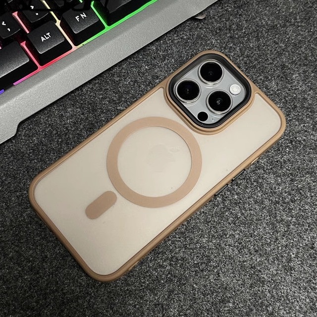 【磨砂不沾指纹】适用iphone16promax手机壳苹果15pro磁吸充电14新款13简约半透高级感12全包带镜头膜保护套