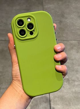 肤感悬浮适用苹果15手机壳iphone14promax新款ip13女款16pro简约纯色12椭圆防摔11气囊14pro硅胶xs创意13pm软