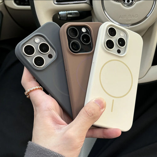 新款细纹圈磁吸适用苹果16手机壳