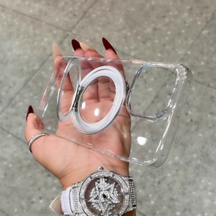 超薄不发黄支点壳适用iPhone16promax手机壳苹果15pro新款透明14旋转带支架13Magsafe磁吸iPhone16防摔保护套