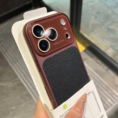 秋冬复古荔枝皮纹秒变17手机壳