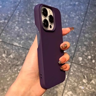 半包无按键新款适用苹果16/15plus手机壳14proMAX裸机高级感13Pro磨砂纯色多巴胺12防摔11硅胶Xs男女简约日韩