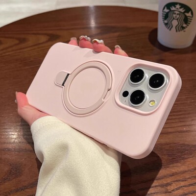 适用苹果16promax手机壳iPhone17promax液态硅胶磁吸支架新款13promax简约12pro软15情侣14/13全包防摔保护套
