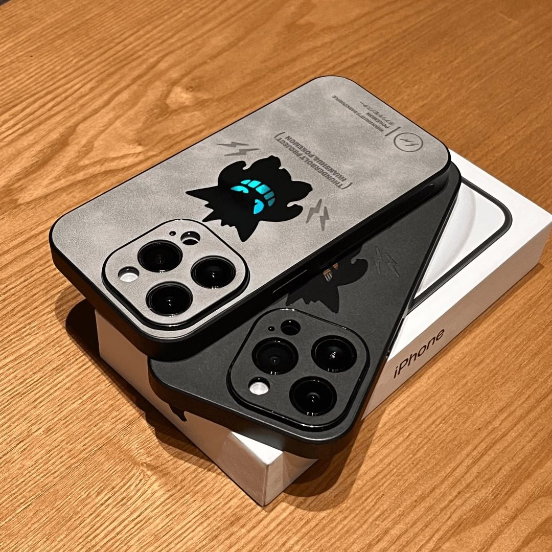 潮牌卡通炫酷镭射耿鬼耐脏适用苹果16ProMax手机壳iPhone15新款13翻毛皮14磨砂全包12个性高级感11秋冬款防摔