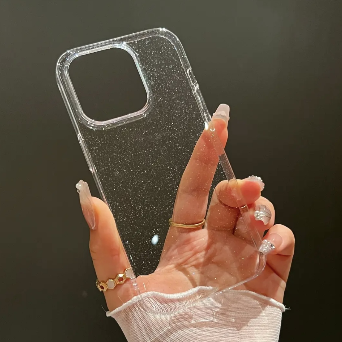 【闪粉透明】不发黄超薄硬壳iphone16手机壳适用苹果15proMax简约ins风13全包防摔12pro新款14超好看保护套女