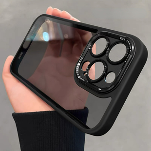 高级金属镜头适用iphone15新款苹果16proMax手机壳13por透明12pro简约风防摔亚克力14保护套ip男女款高级感pm