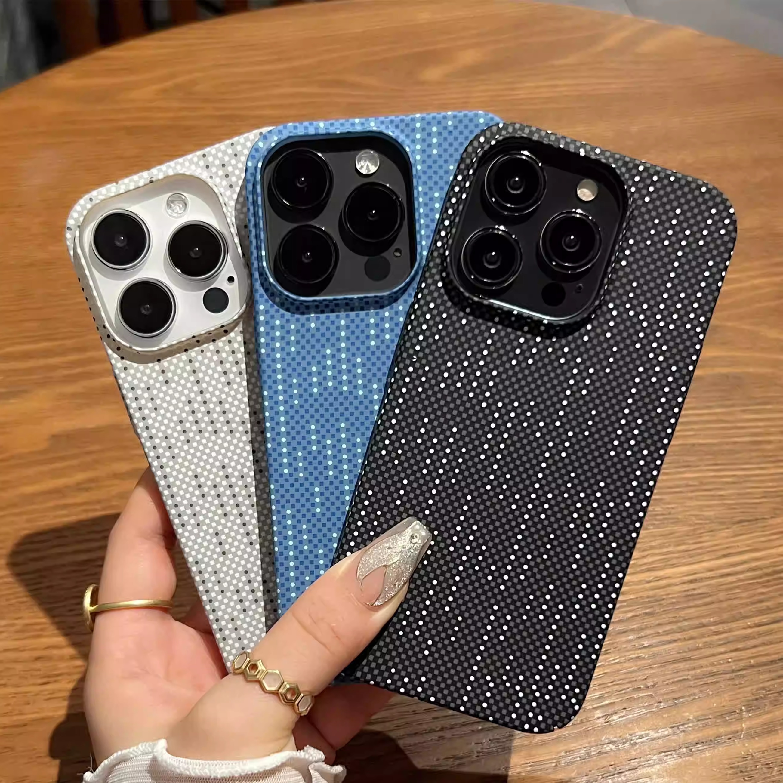 碳纤维凯夫拉纹适用iPhone15ProMax苹果14手机壳15pro新款超薄12磨砂防指纹13pro浮雕14plus男女15pm防摔套硬