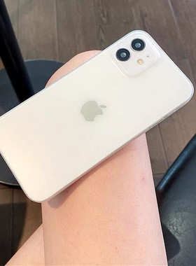 适用白色直边磨砂适用苹果12/13Pro手机壳iPhone11男女款Max镜头全包x