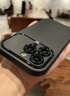 磨砂大视窗新款适用苹果17pro手机壳全包镜头15promax情侣iphone13简约16直边12软胶14promax纯色xs男13pro女