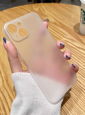 不发黄适用iphone15手机壳超薄透明磨砂苹果13保护套12pro直边11pro简约ins风防摔防滑15情侣全包镜头13硬壳