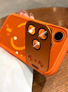 镜头膜支架适用苹果17promax手机壳磁吸iPhone16Pro简约透明15/14PM全包防摔ip13护镜男女保护套秒变17大视窗