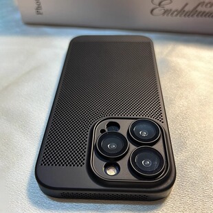适用苹果16手机壳散热16promax手机壳iPhone15plus网格散热14pro新款13保护套12全包超薄磨砂11高级感透气壳