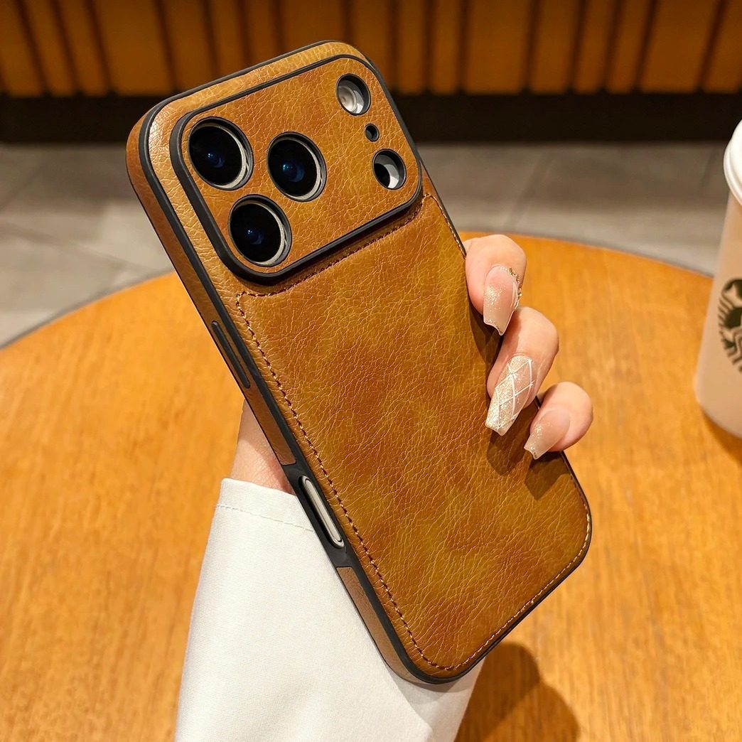 新款秋冬皮纹适用苹果17promax手机壳iPhone15高级感14全包13防摔12皮质11保护套16plus商务15promax男女16