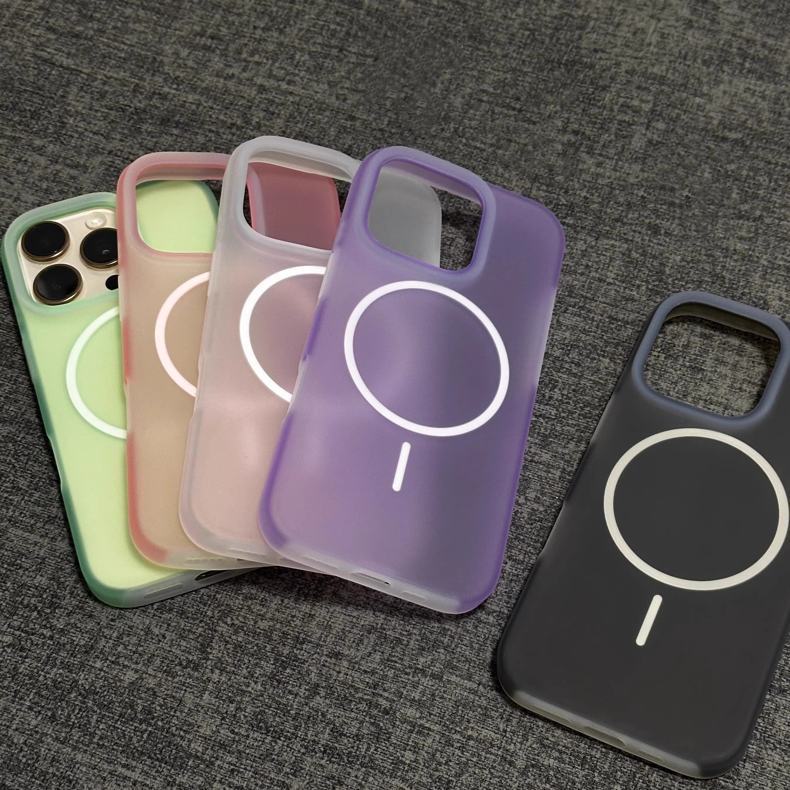 冰淇淋果冻色适用iPhone16promax手机壳新款iphone15磨砂肤感14pro磁吸充电13高级感超薄透明简约16pro男女款