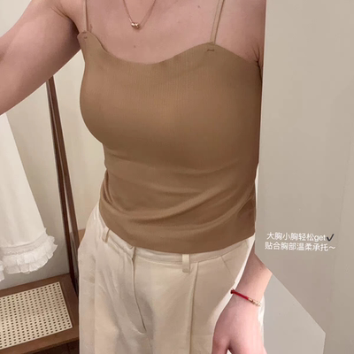 春夏无痕吊带无钢圈透气内衣冰丝凉感果冻美背聚拢固定杯内搭文胸