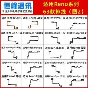 适用Reno/2/3/4/5/6/7/8/9/10/11/12/13/14/Pro/Pro+开机音量排线