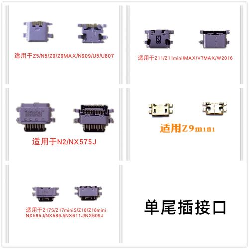 适用努比亚Z9mini Z17S/miniS Z18/Z11mini N2 Z5/N5/Z9MAX尾插口