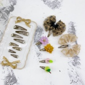 晓巧布 韩国进口复古铜色带底座水滴夹手工diy发夹饰品材料