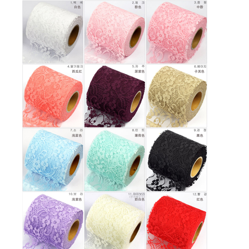 晓巧布 韩国进口花朵蕾丝diy网纱手工diy儿童蝴蝶结发夹材料8cm宽