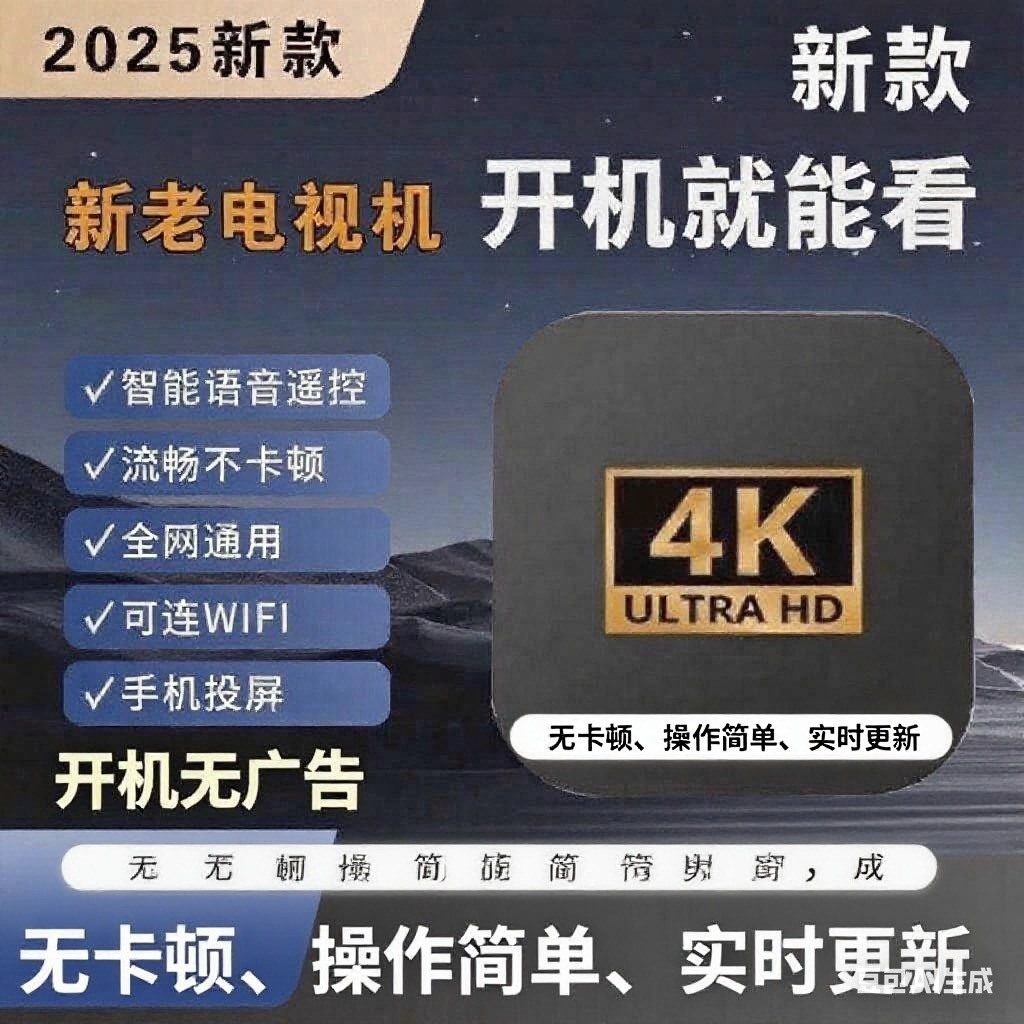 2025年新款无线WIFI网络机顶盒家用4K高清电视盒子全网通老人专用