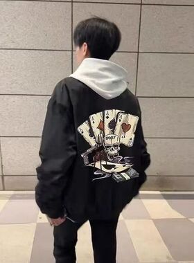 STRUGGLE VINTAGE95高街新款印花字母潮牌飞行员夹克棒球服春秋男