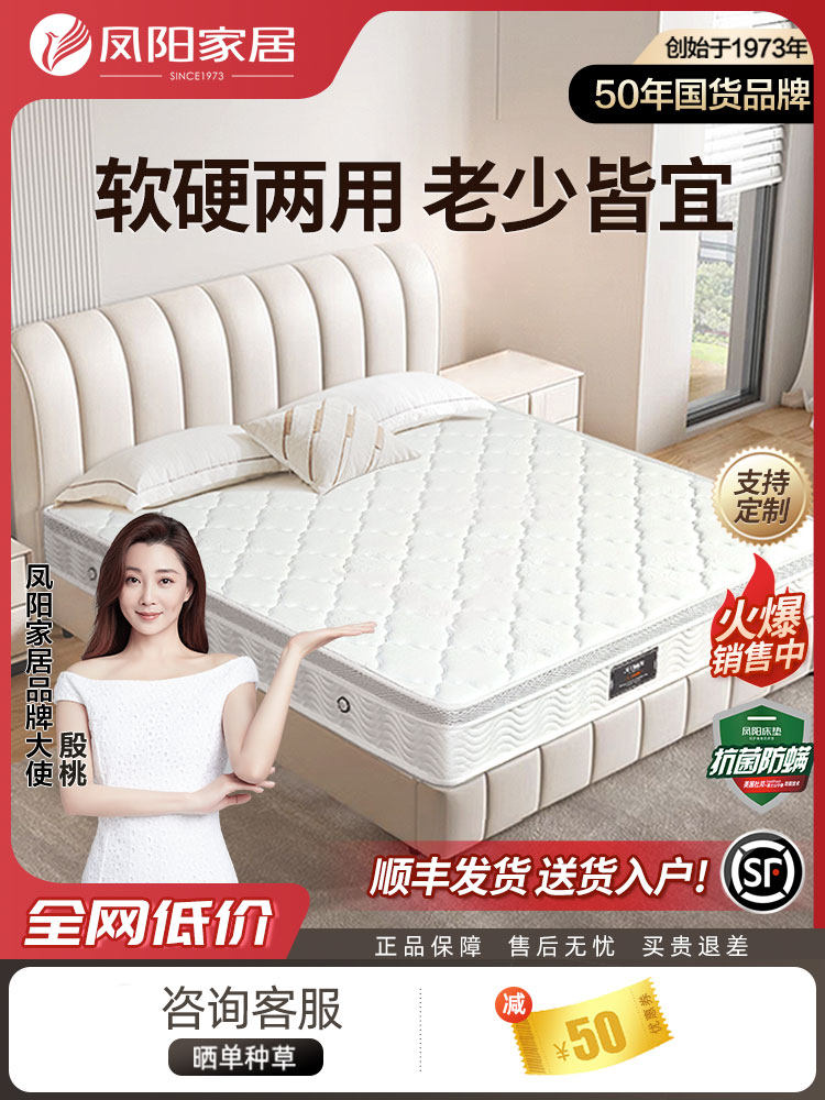 凤阳床垫家用儿童脊柱保护环保椰棕床垫席梦思弹簧床垫双人床软硬
