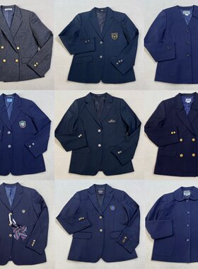 柚见日制校供日本高校本校西装女学生JK制服西式外套冬西服无领西