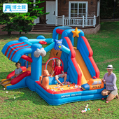 博士豚动物警局充气城堡儿童蹦蹦床室内外滑滑梯攀岩球池气垫跳床