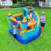 博士豚火箭充气城堡儿童蹦蹦床家用滑梯跳床室内小型充气堡玩具屋