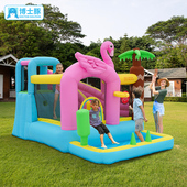 博士豚火烈鸟充气城堡儿童蹦蹦床家用室内外滑梯跳床充气堡玩具屋