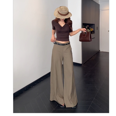 【Aliu自制】演绎老钱 低腰阔腿夏百搭休闲西装长裤子显瘦