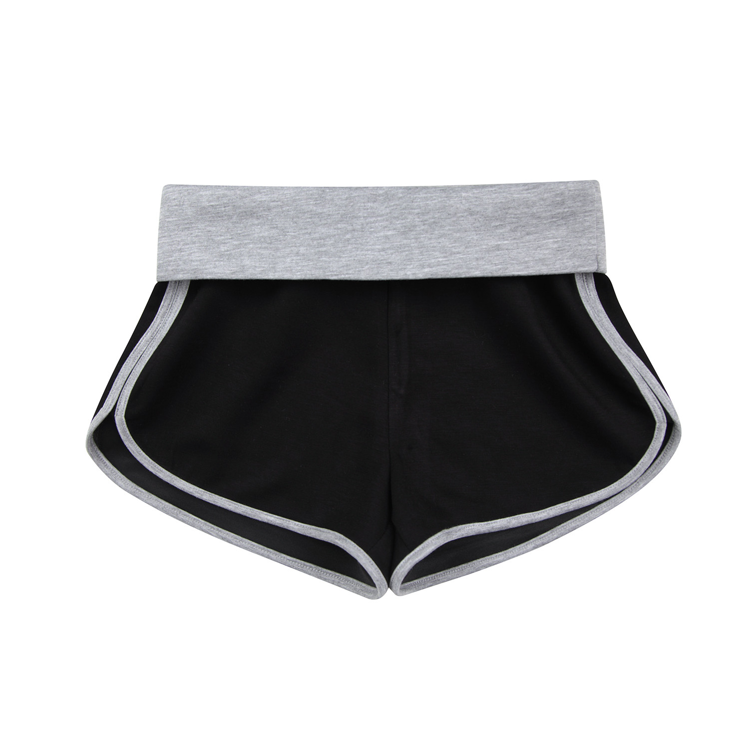 【Aliu自制】拼色高腰翻边休闲短裤女辣妹运动热裤夏撞色紧身781