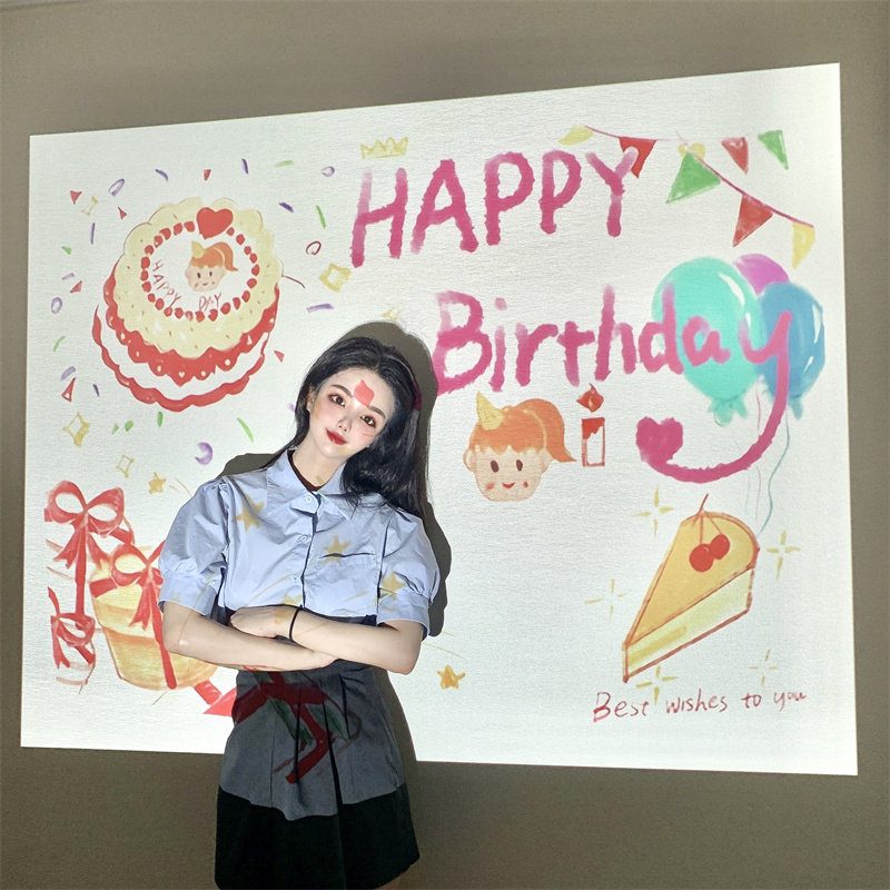 生日快乐场景装饰投影仪拍照道具图片