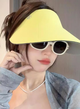 帽子女款春无痕防晒帽大檐帽遮阳帽夏季户外空顶帽防紫外线太阳帽