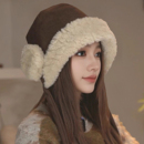 2025新款 百搭针织帽子女加厚防寒护耳大头围日系防风骑行潮 秋冬季