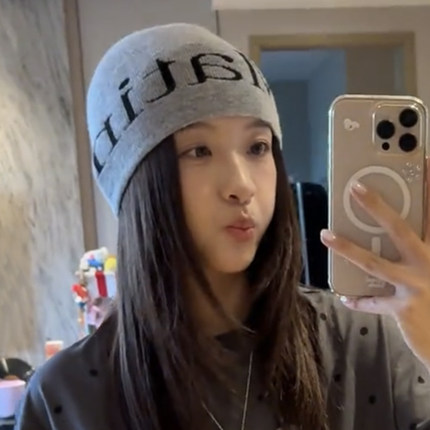 神仙藤井树同款韩版小众灰色堆堆帽子女款薄款透气显脸小包头帽潮