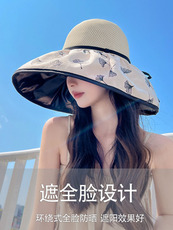 Головной убор 夏季蝴蝶结渔夫帽子女款2025新款韩版户外黑胶遮阳防晒百搭太阳帽