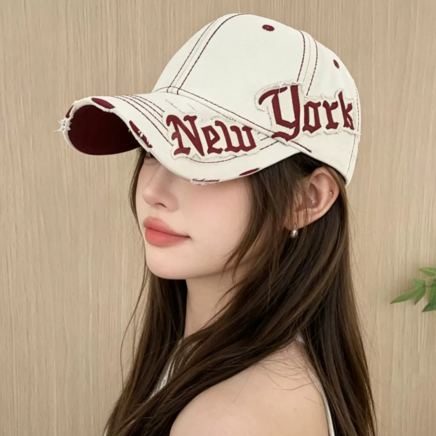 美式复古字母刺绣显脸小棒球帽