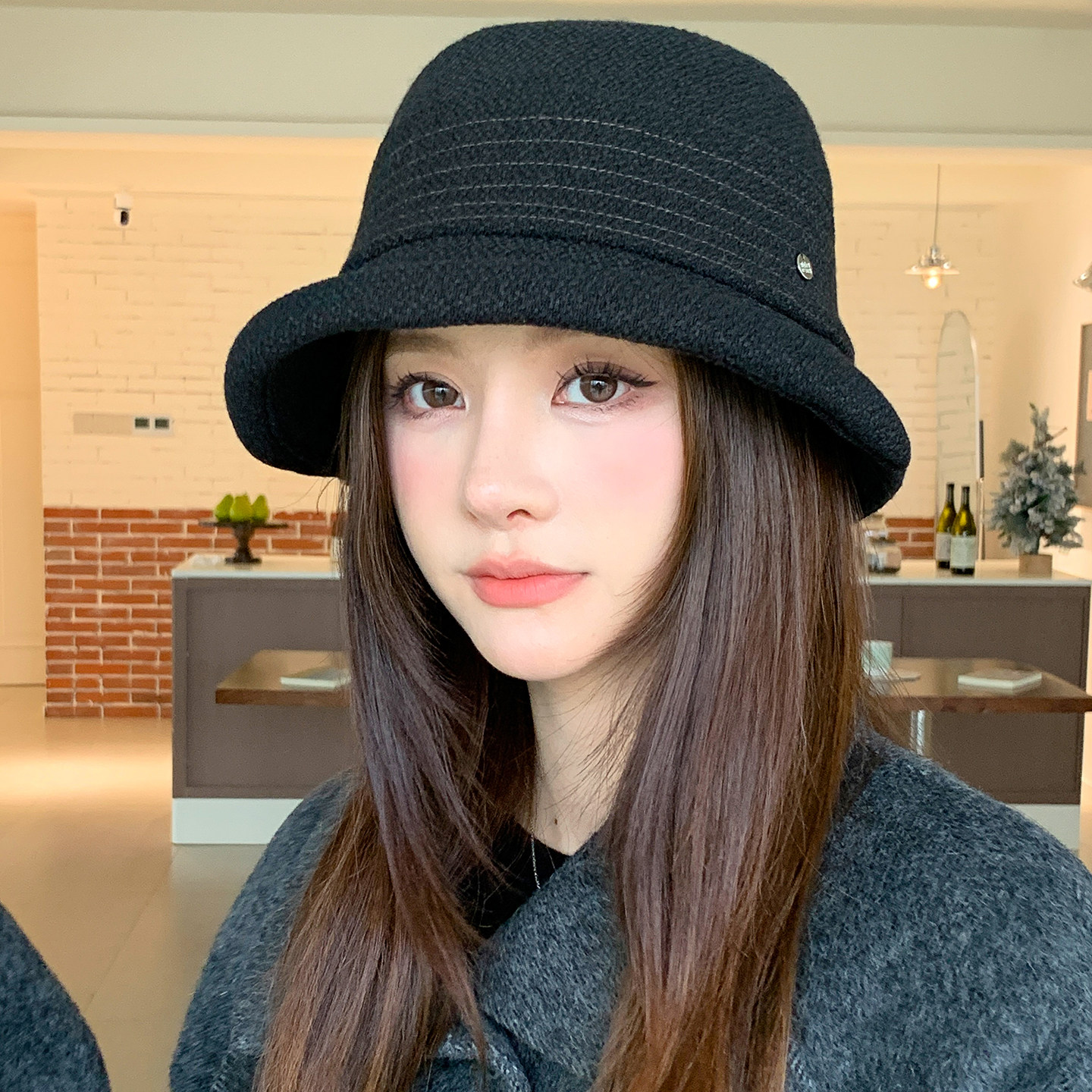 韩版复古宽檐显脸小渔夫帽女