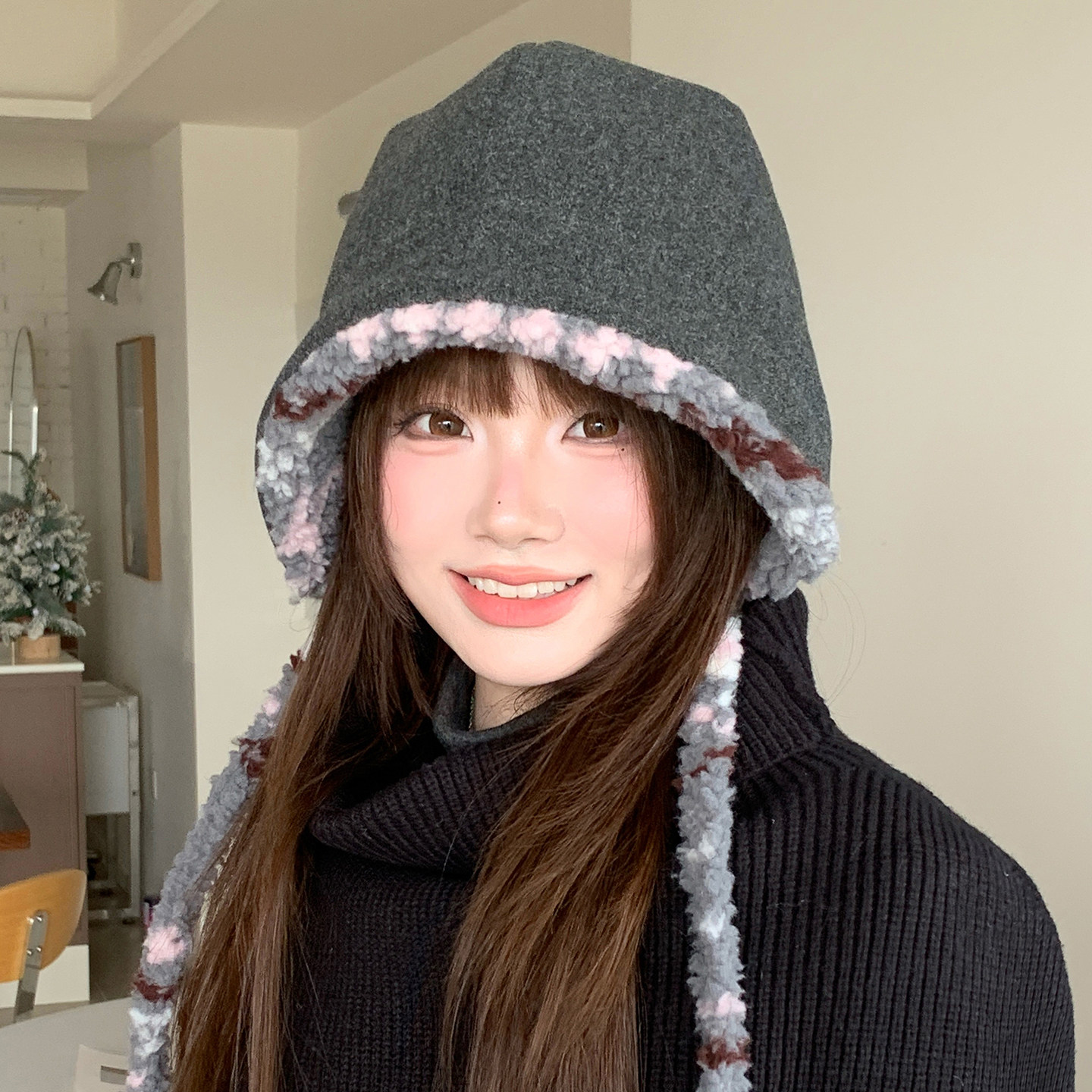 冬季女加厚保暖护耳渔夫帽
