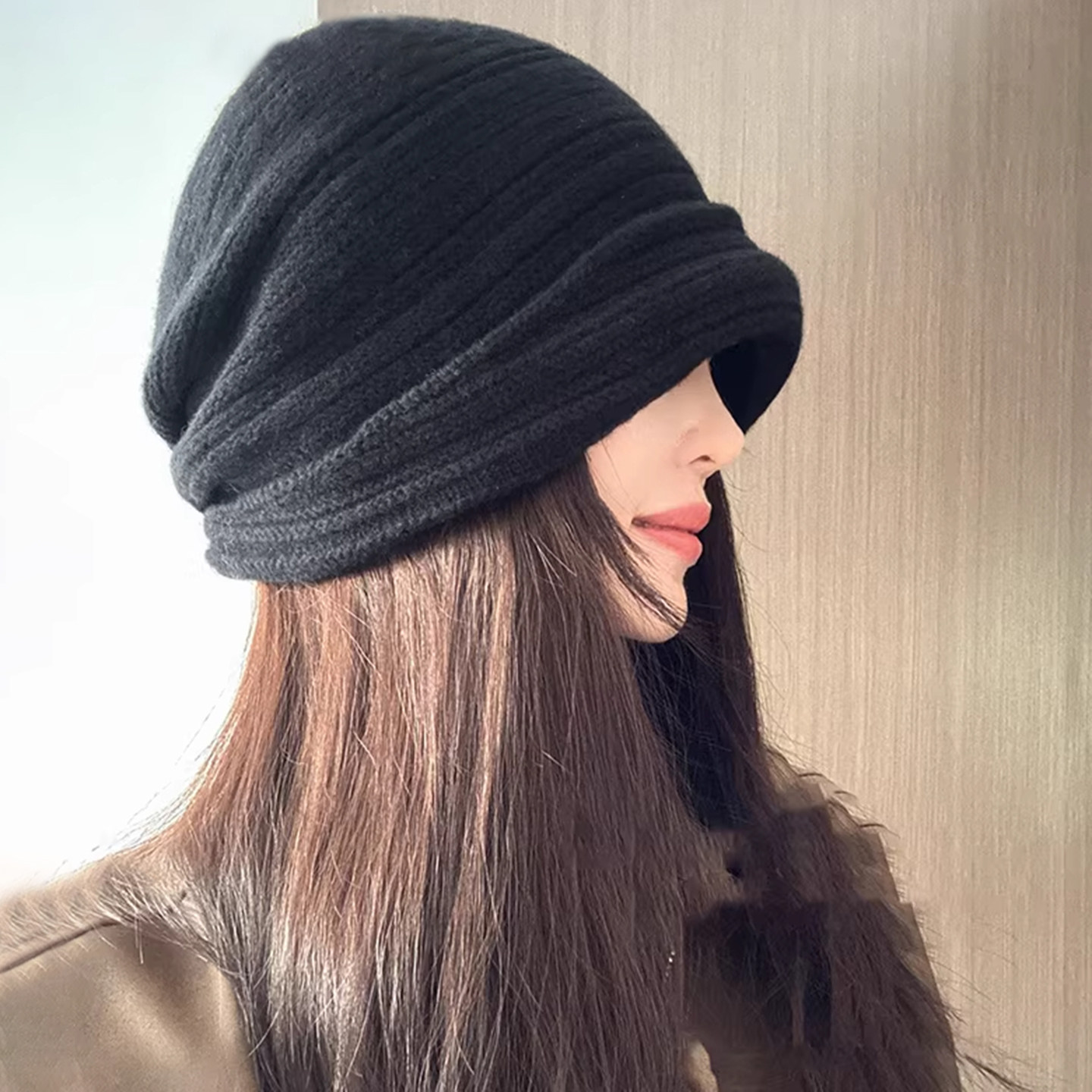 羊毛百搭卷边包头帽子女2025冬季新款褶皱保暖防寒针织堆堆帽冷帽,服饰配件/皮带/帽子/围巾,帽子,淘宝优惠券,粉丝福利购,淘宝优惠卷