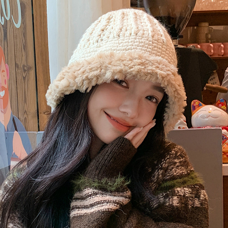 秋冬季加厚毛边渔夫帽子女户外防寒保暖百搭显脸小韩版时尚针织帽,服饰配件/皮带/帽子/围巾,帽子,淘宝优惠券,粉丝福利购,淘宝优惠卷